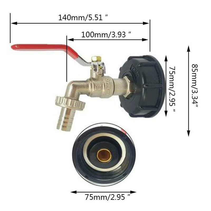 

IBC container Tank Adapter Brass faucet Detachable Replacement Garden Tool
