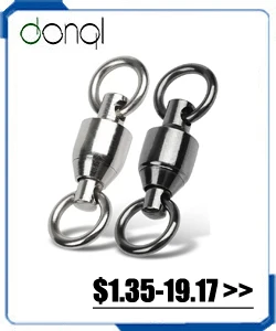 DONQL 50/100 шт. рыболовный Вертлюг баррель прокатки разъем 1#14-# бронзовых морских рыболовных крючков подшипник поворотный разъем рыболовные принадлежности