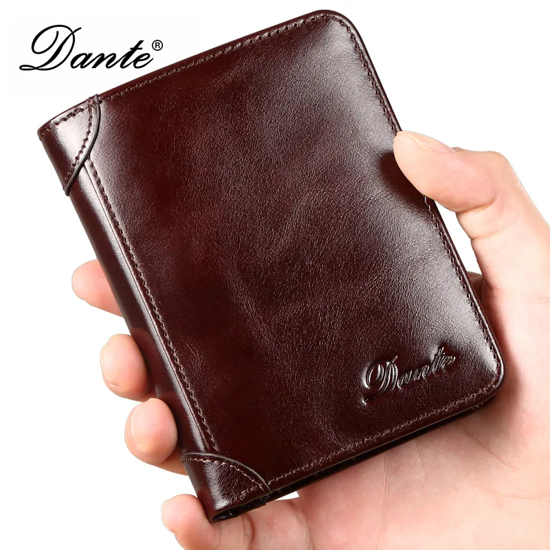 Dante RFID блокирующий кошелек для мужчин из натуральной коровьей кожи кошельки