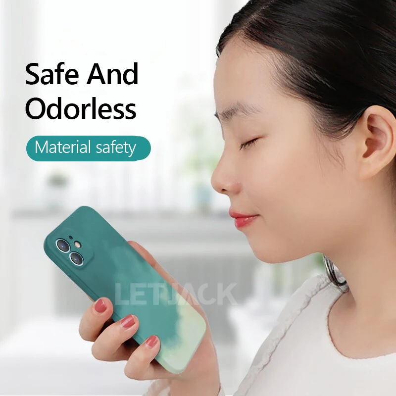 

Ultra-thin Watercolor Liquid Silicone Phone Case For iPhone 12 mini 11 Pro Max SE XS Max XR X 8 7 Plus Camera Protection Cover