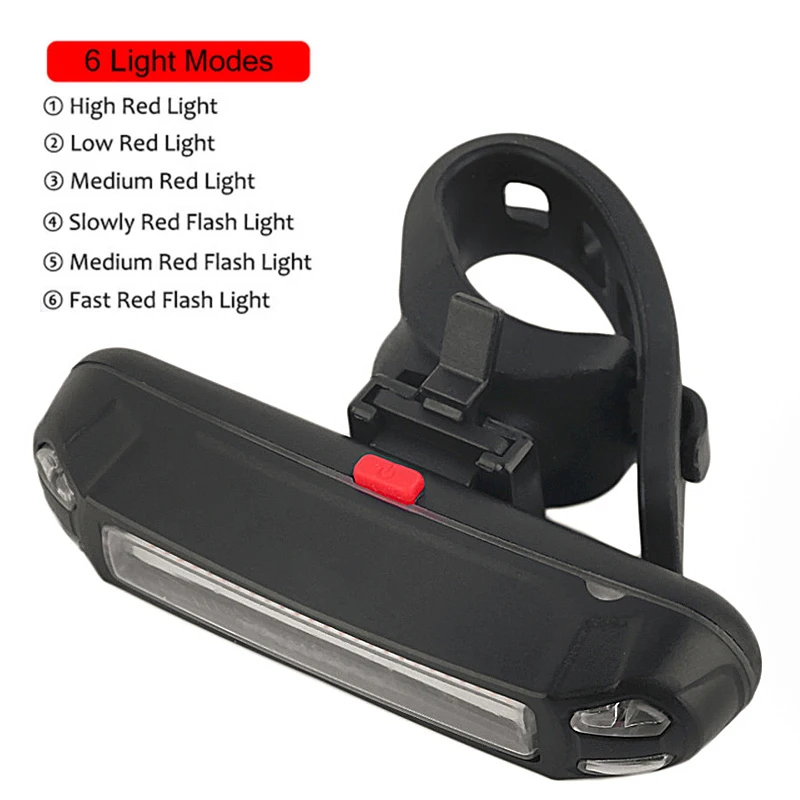 

Задний фонарь для велосипеда, водонепроницаемый светодиодный предупреПредупреждение онарь с зарядкой от USB, аксессуары для езды на велосип...