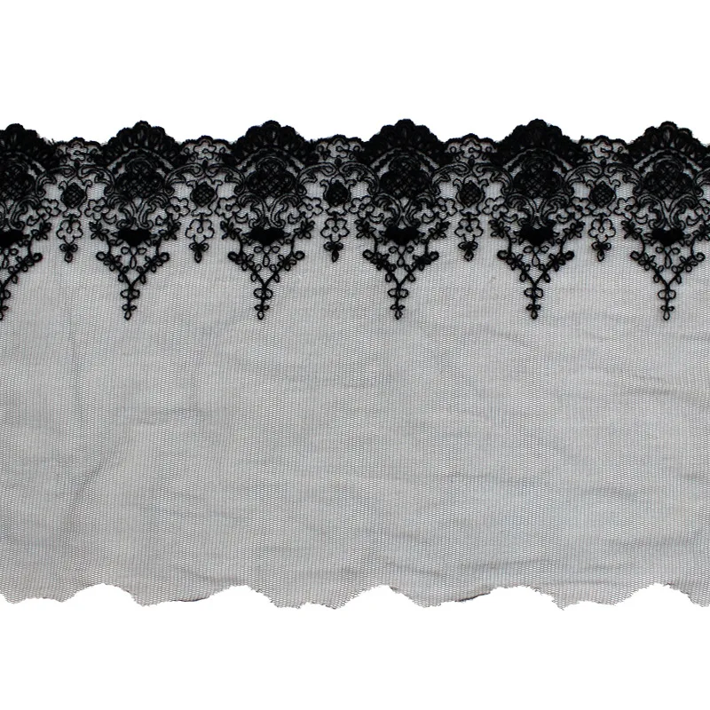 Бесплатная доставка черно-белая жесткая марлевая вышивка кружевная отделка
