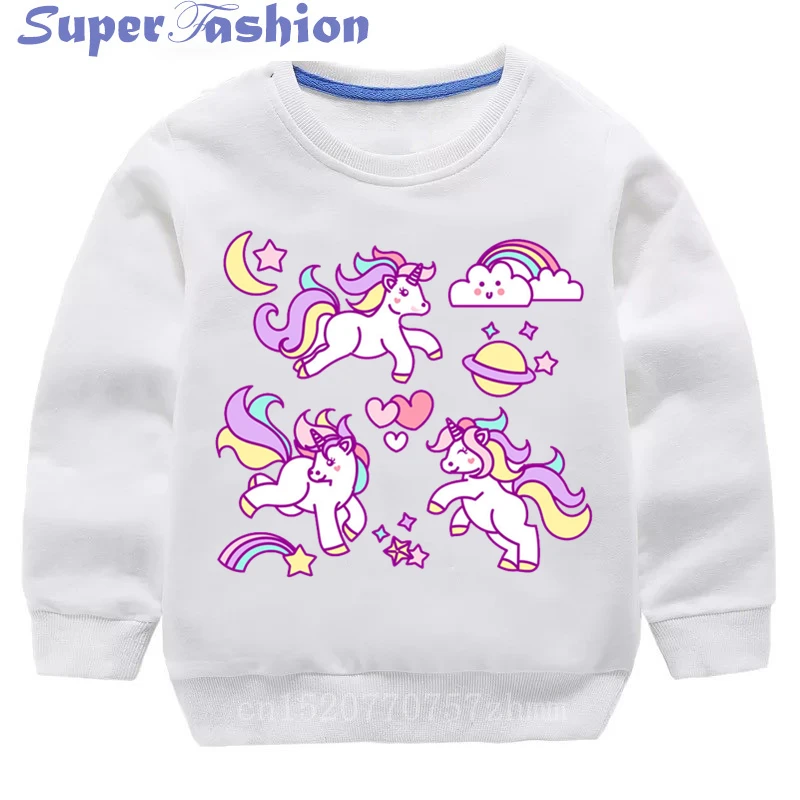 

Новинка 2022, весенне-осенняя белая толстовка с капюшоном для маленьких мальчиков и девочек с единорогом, спортивная одежда с животными, детс...