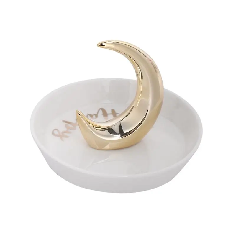 Керамический поднос с полумесяцем для хранения ювелирных изделий тарелка лоток