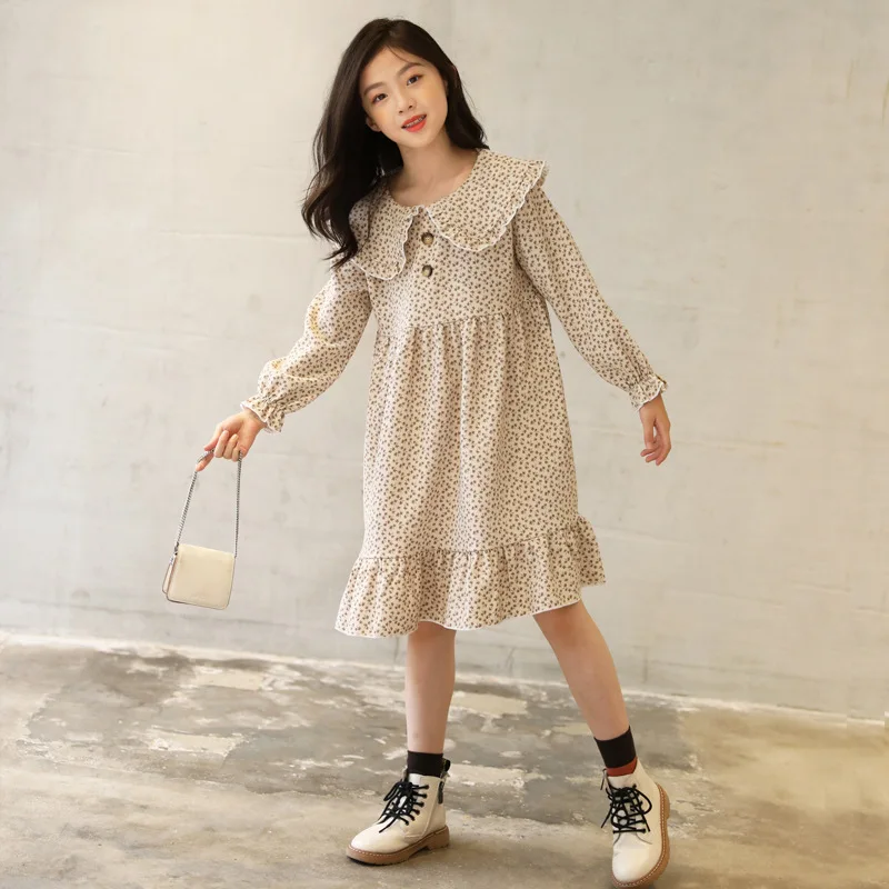 Комплекты для девочек осенний кардиган вязаная верхняя одежда платье с