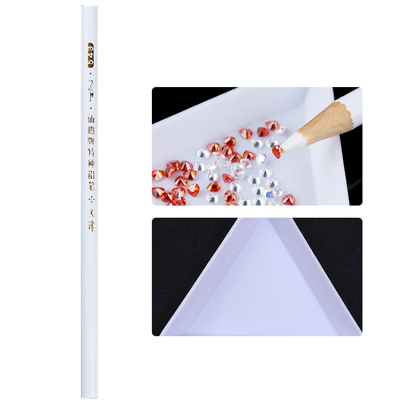 Палетка карандаш для ногтей восковые гвоздики со стразами прозрачные бусины