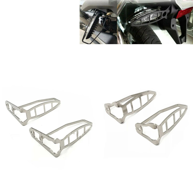 

Silver Motorcycle Front Rear Turn Signal Light Protector Cover Indicator Guard For BMW S1000RR F800 GT GS R nine THP4