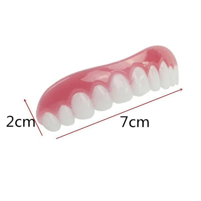 

1pcs Teeth Whitening Perfect Smile Comfort Fit Teeth Top Tooth Cosmetic Veneer One Size Fits All Denture Set Silicone Artificial