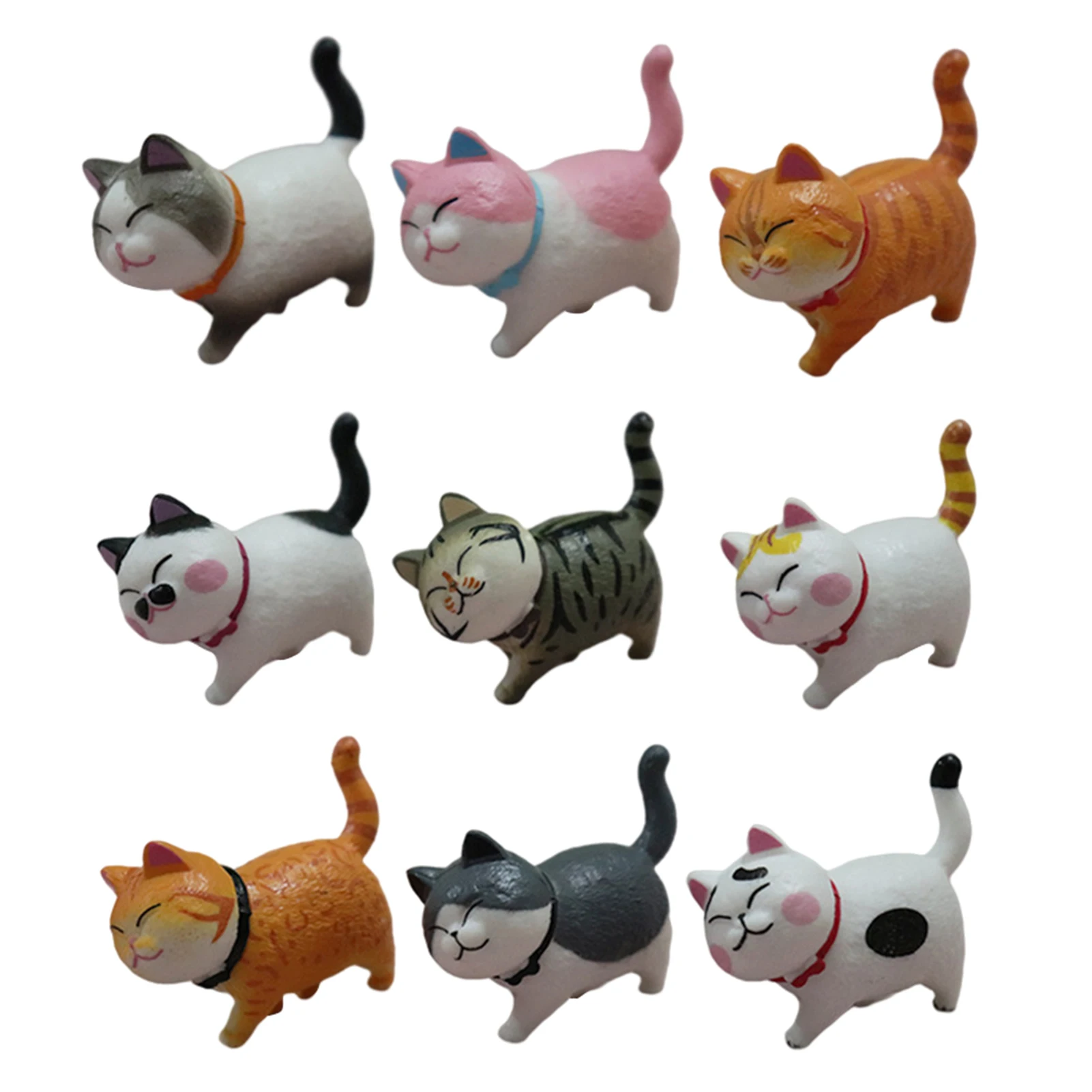 

9 Pcs Lovely Cat Car Decoration Cute Simulation Cat Doll Car Accessories PVC Home Decoration Accessories Room Decoration Sincere