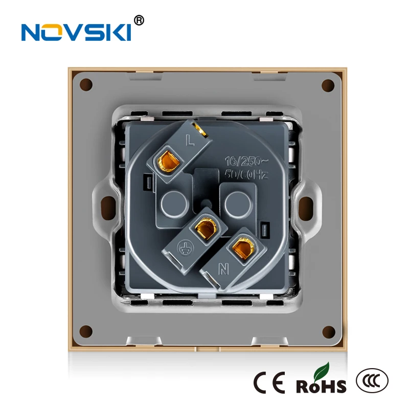 Европейская Французская электрическая розетка настенная из закаленного стекла