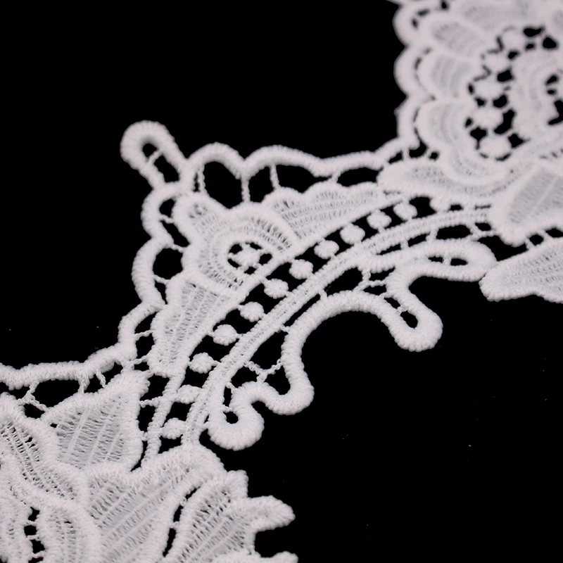 1 Yard White Embroidered Lace Edge Trim Ribbon Applique DIY Sewing Craft Crochet Fabric Edging Trimmings Vintage Wedding Dress | Дом и сад