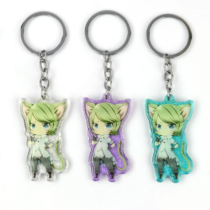 

FANGQINGMAO logo custom colorful fancy acrylic key chain,cartoon anime plastic clear keychain,printing glitter epoxy charms