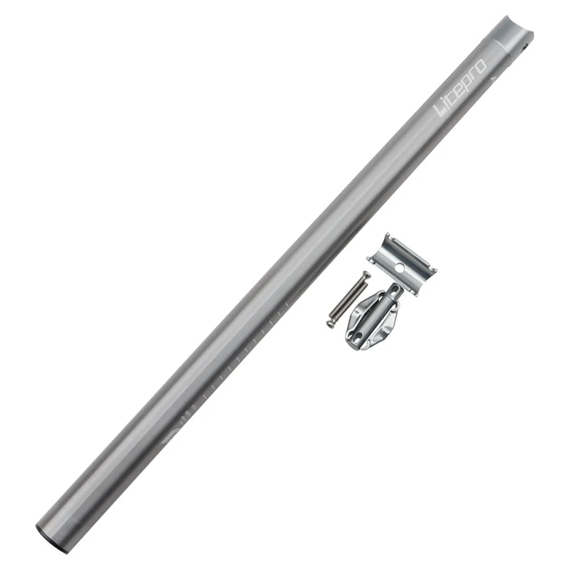 

Litepro 2Pcs Folding Bike Seat Post Aluminum Alloy Ultra-Light Bike Seat Post for Brompton - Silver & Titanium