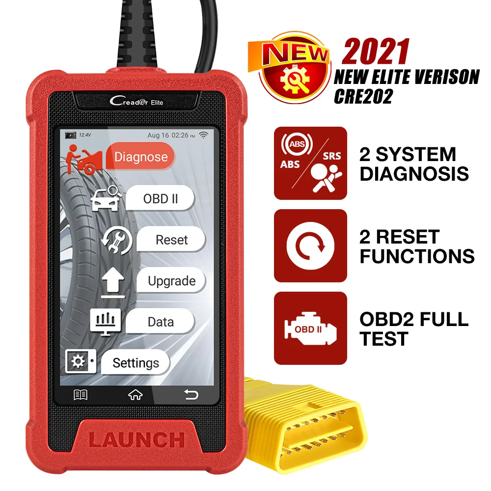 

LAUNCH X431 Elite CRE202 OBD2 Diagnostic Tools Auto OBDII ABS SRS Code Reader Scanner 2 Reset Service Auto VIN free Update