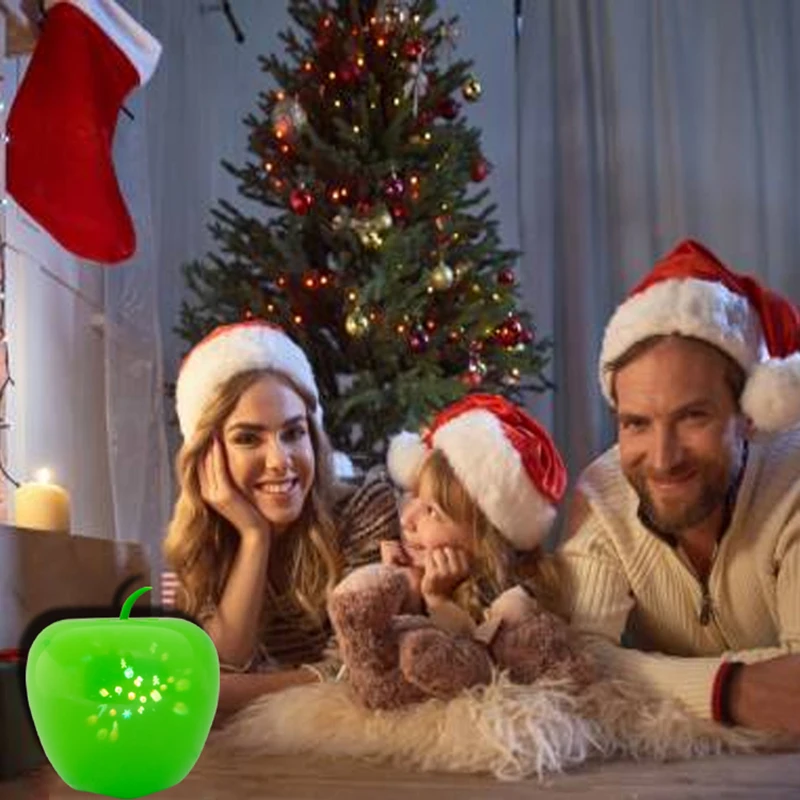 

Christmas Eve Apple lamp, can play 16 LED animation videosand Santas childrens night light