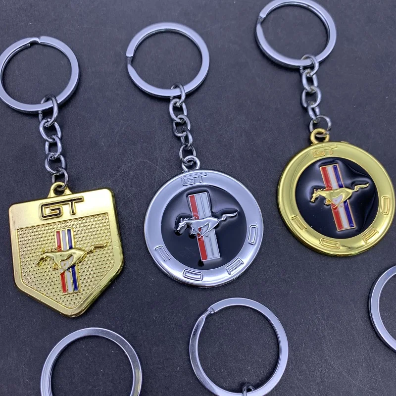 Металлический автомобильный брелок с эмблемой лошади объемный для ключей Ford Mustang