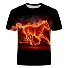 Пламя лошадь Графические футболки мужская футболка одежда, Camisetas, топы Ropa Hombre летняя уличная Camisa Masculina de Verano, Roupas