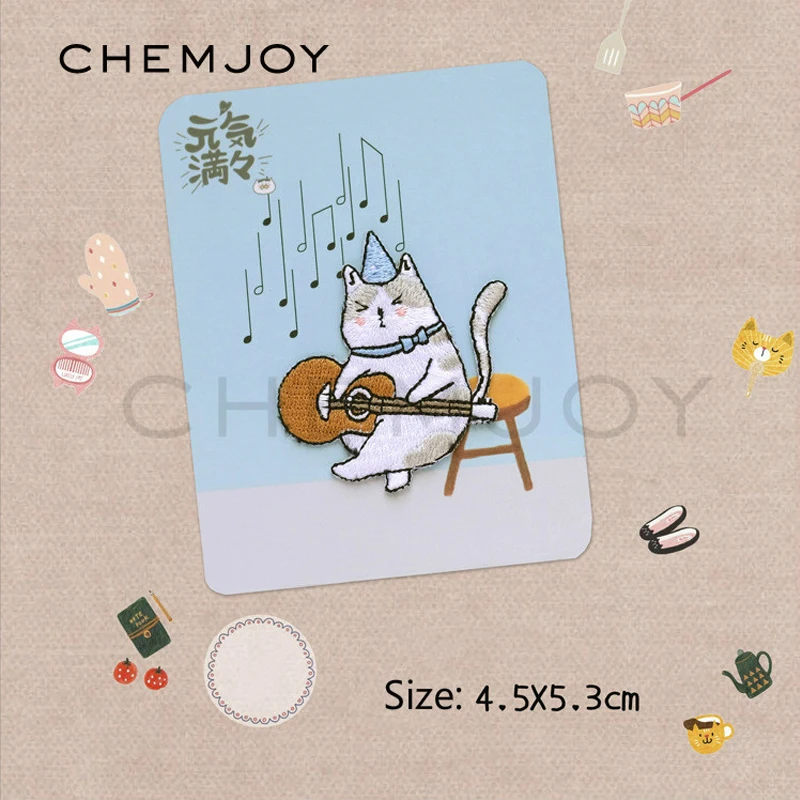 Патчи с вышивкой в виде симпатичного кота наклейка утюгом для одежды куртки