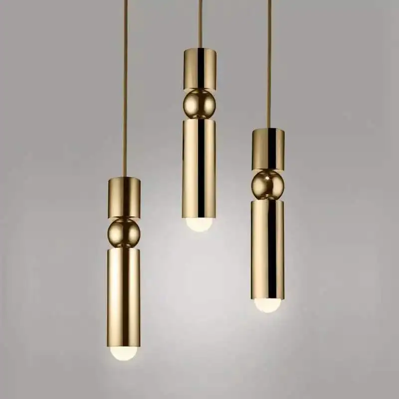 Современная Минималистичная креативная латунная ретро прикроватная люстра для