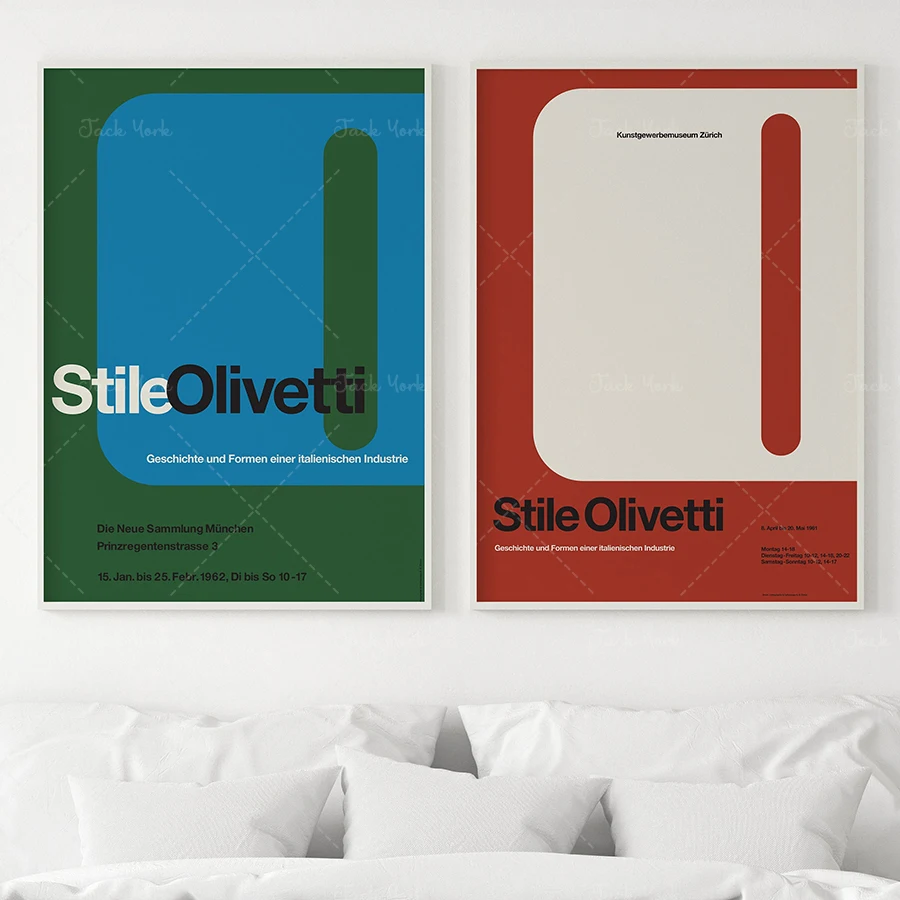 

OLIVETTI Medieval Modern Poster Printing Bauhaus Helvetica Armin Hoffman Massimo Vignali Paul Rand Switzerland
