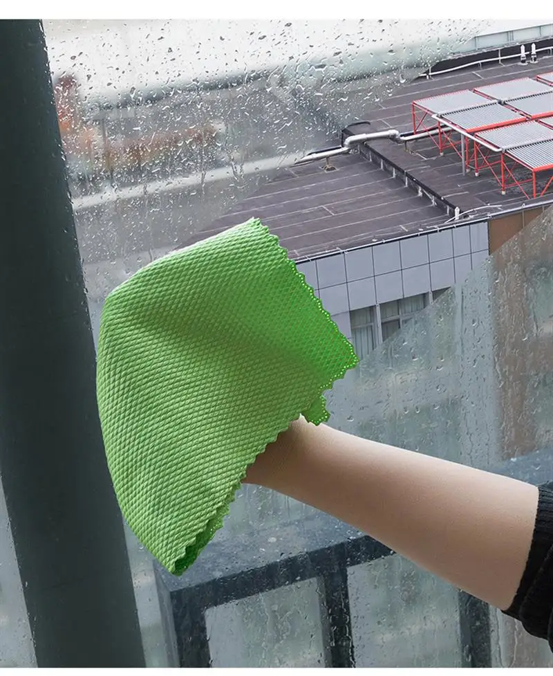 

5Pcs Kitchen Anti-Grease Wiping Rags Efficient Microfiber Fish Scale Wipe Cloth Cleaning Cloth Home Washing Dish Cleaning Towel