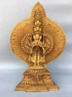 18tibet buddhism old bronze gilt thousand hand guanyin bodhisattva thousand heads standing buddha enshrine the buddha