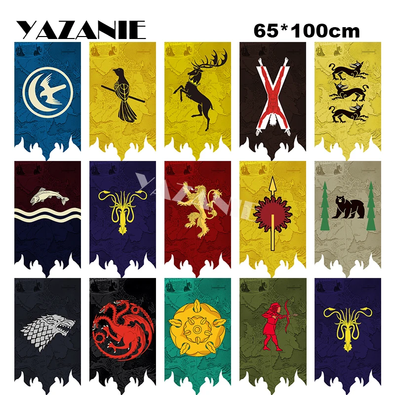 YAZANIE Игры престолов пользовательские флаги LANNISTER STRAK TARYARGEN TYRELL BOLTON GREYJOY MARTELL MORMONT TYRELL флаги и баннеры