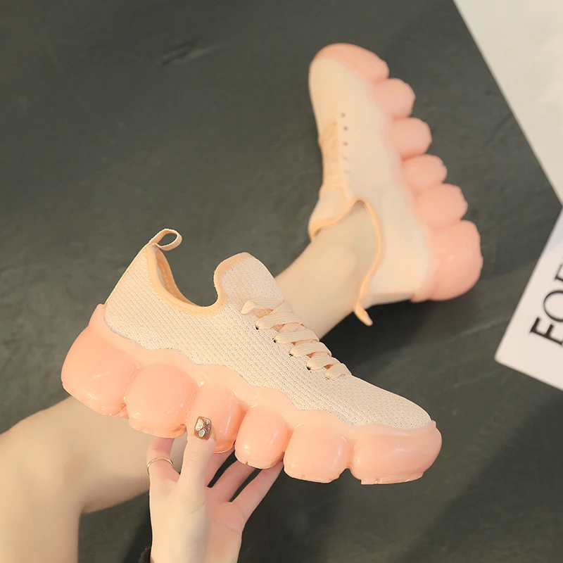 Женские кроссовки в римском стиле Times зеленые летние милые розовые повседневные