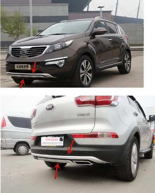 For Kia Sportage R 2010-2014 High-quality ABS Engineering Plastics bumper Front and rear protection guard car accessories
