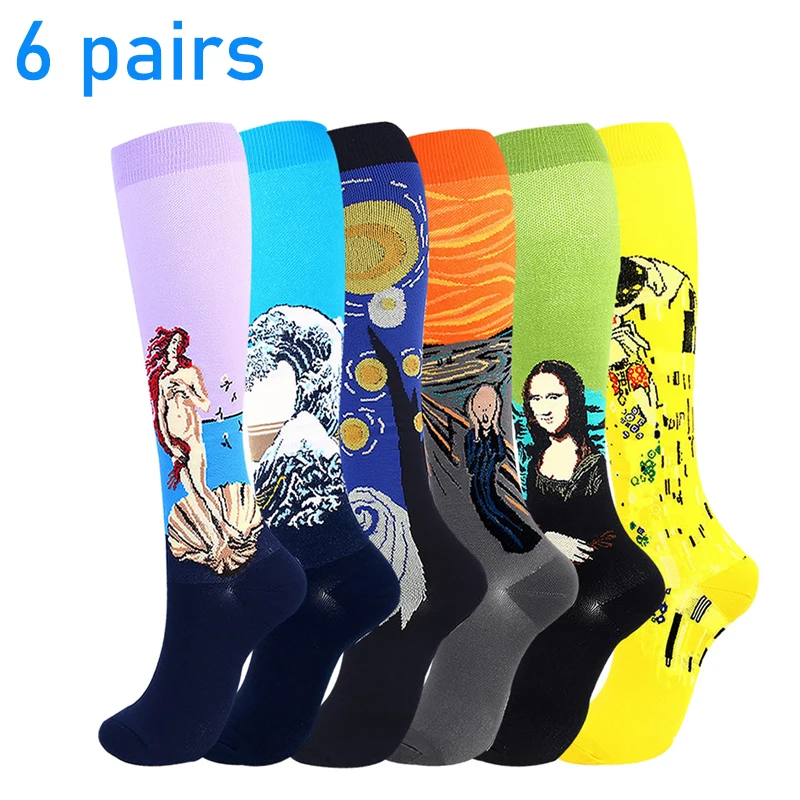 Compression Stockings Cycling Sock 6 Pairs Per Set Nursing Socks for Male SOCK Running Sports Entertainment