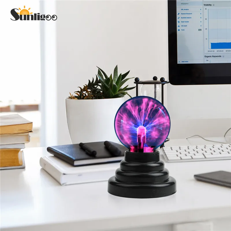 Sunligoo Plasma Ball Light Thunder Lightning Plug In Touch Sensitive USB или питание от аккумулятора для