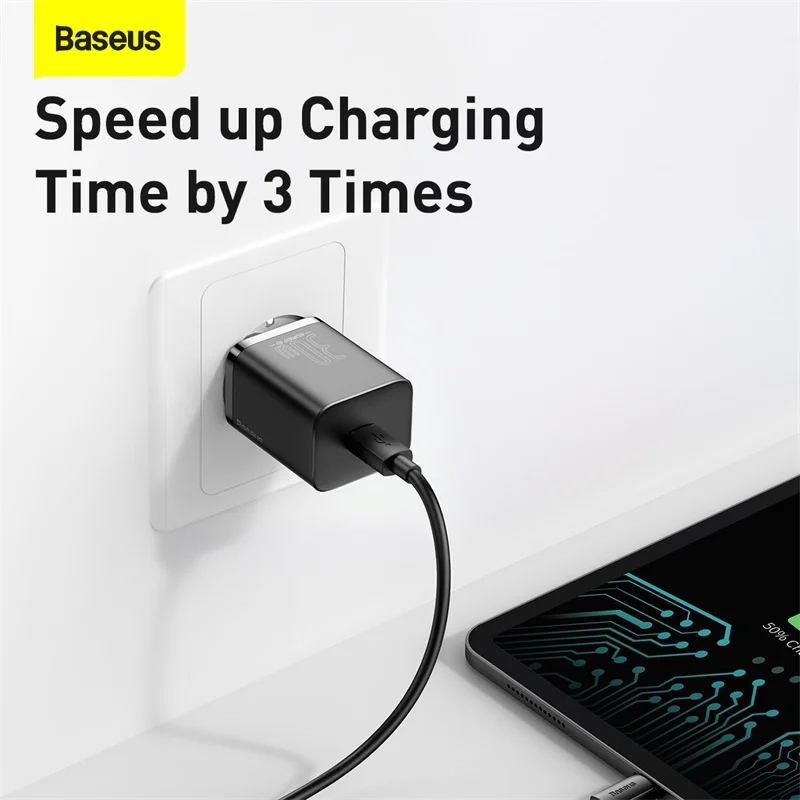 Зарядное устройство Baseus Super Si 30 Вт USB C для Macbook iPad Pro QC PD 3 0 зарядное быстрой зарядки