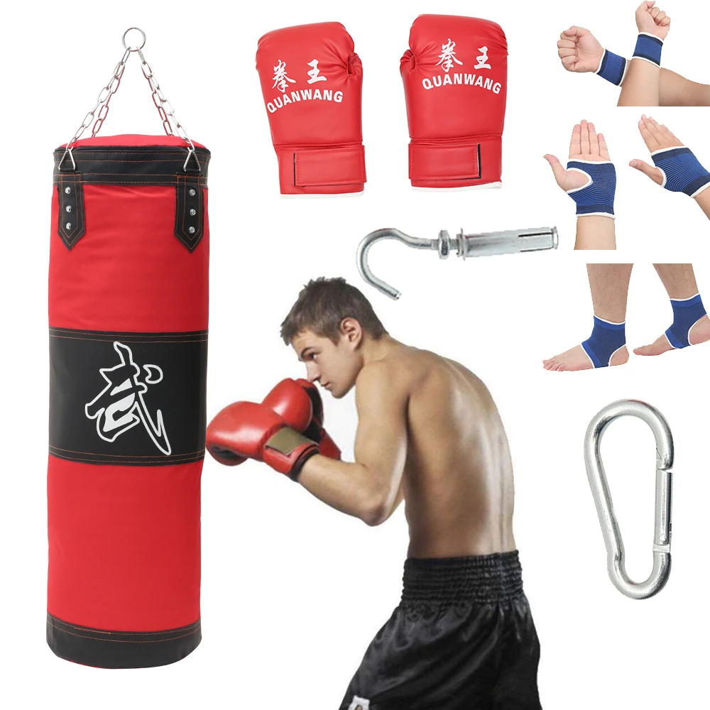 

Empty Boxing Sandbag Home Fitness Hook Hanging Kick Punching Bag Boxing Training Fight Karate Punch Muay Thai Sand Bag with Gift