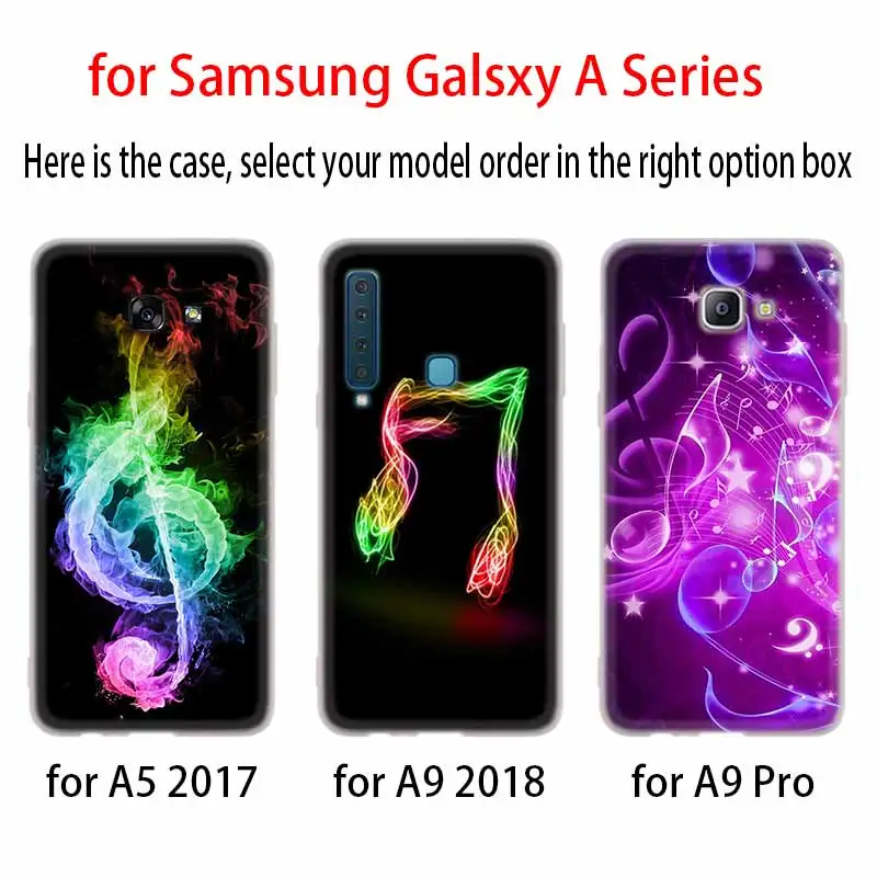 Musical notes Silicone Case For Samsung A52 A32 A12 A72 A42 A21S 5G A3 A5 A6 A7 A8 Plus 2018 Cover | Мобильные телефоны и