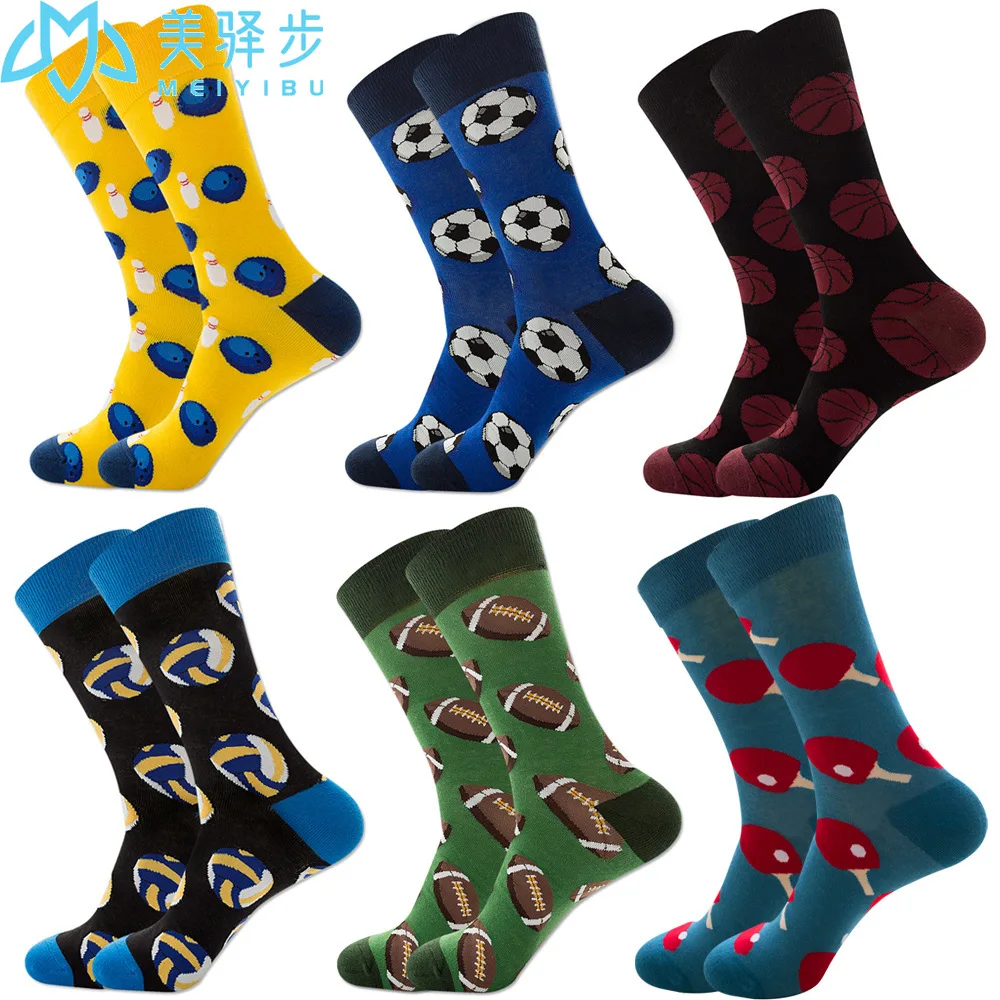 12 Pairs Per Set Autumn Diamond Socks Animal Fruit Socks Food Geometry Christmas Funny Sock Gift