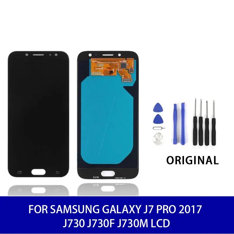 Супер AMOLED 5. " ЖК-дисплей для samsung Galaxy J7 PRO J730 J730F J730M ЖК-дисплей сенсорный дигитайзер+ инструменты мобильный экран