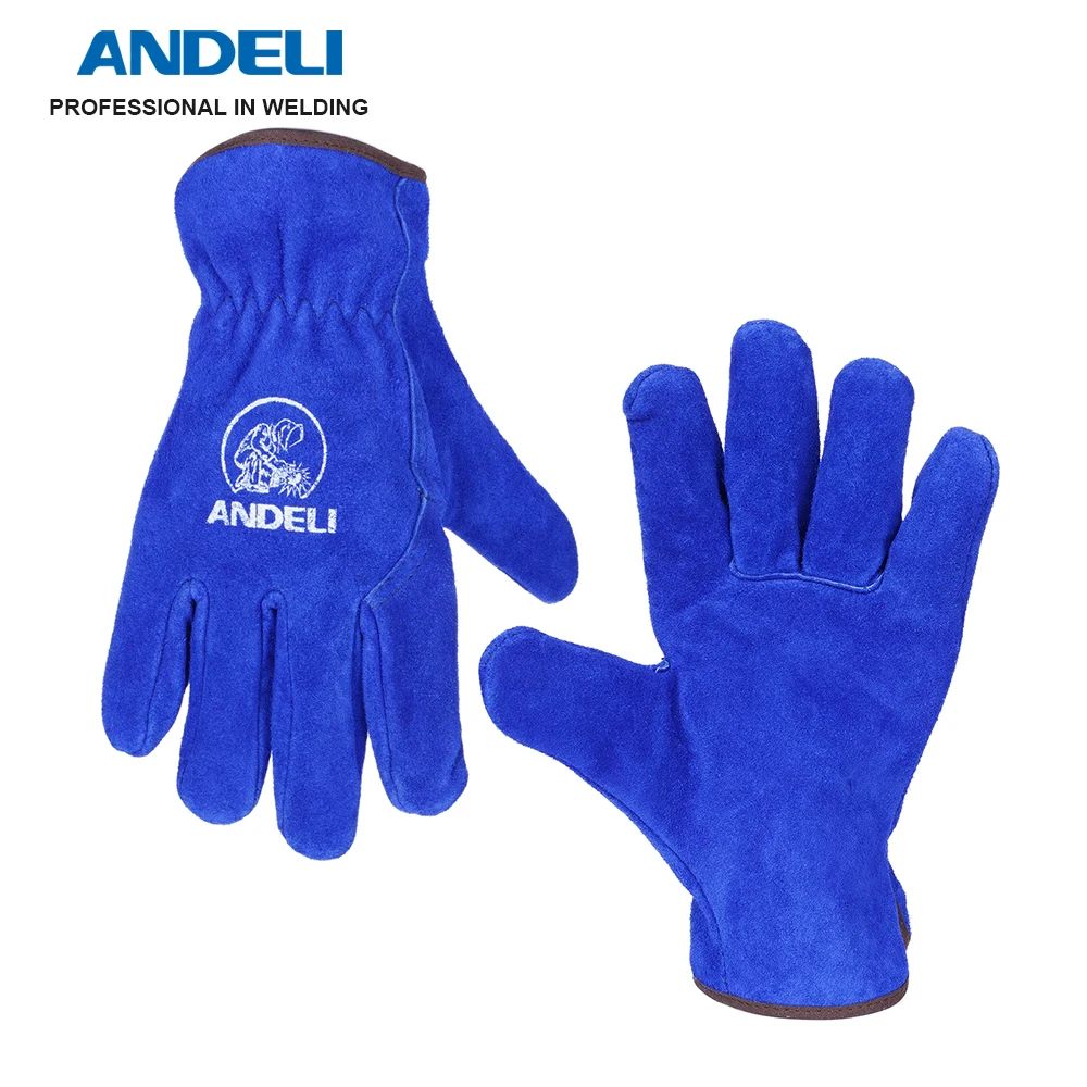 Рукавицы для сварки ANDELI для сварщика MIG TIG ARC, устойчивые к жару/огню, для барбекю/работы с животными с хлопковой подкладкой короткого рукава.