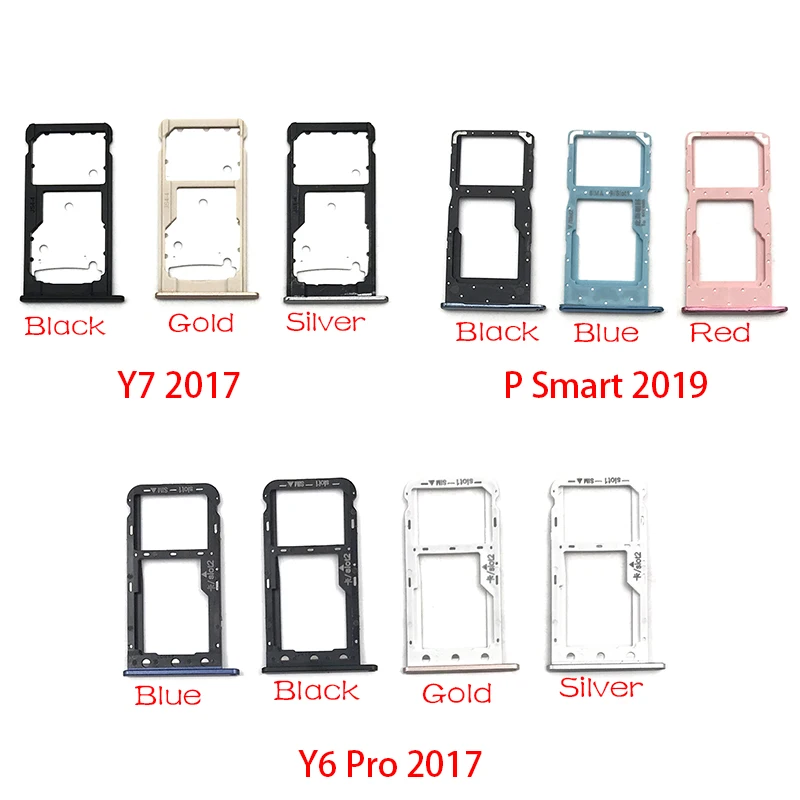 10 шт./лот держатель слота для SIM-карты адаптер аксессуары Huawei Y7 Y6 Pro 2017 P Smart 2019