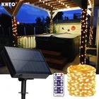 Рождественская гирлянда на солнечной батарее светодиодный уличная гирлянда, Сказочная Гирлянда для украшения сада, вечеринки, Рождества