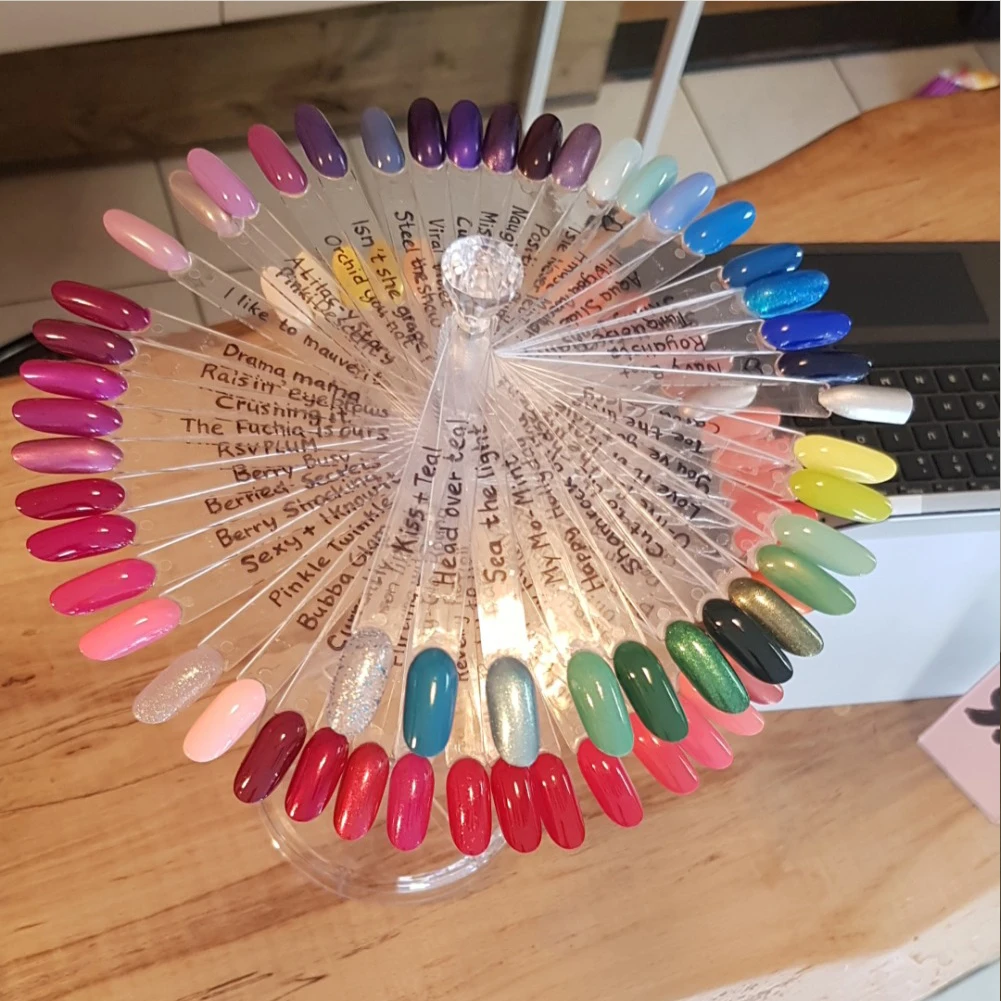 

Nail Art Color Chart Display Stand Spiral Plastic Clear Manicure Tools False Nails Display Shelf 120 Sticks Practice Display