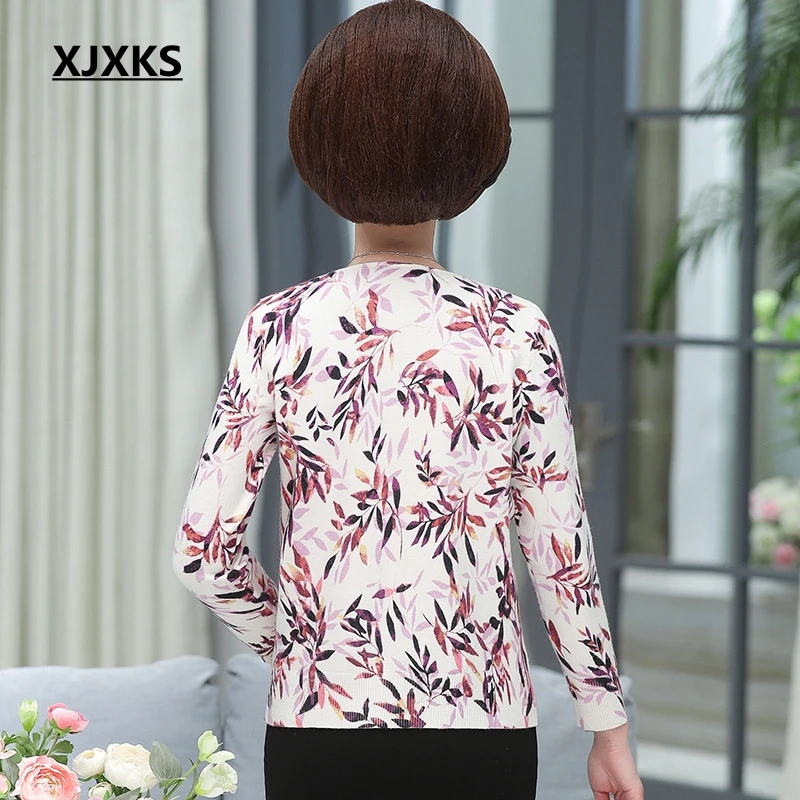 Женский свитер с длинным рукавом цветочным принтом | Женская одежда