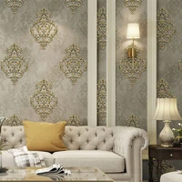 european style luxury 3d emboeesd damascus wallpaper american retro dark green non woven wall paper roll living room home decor