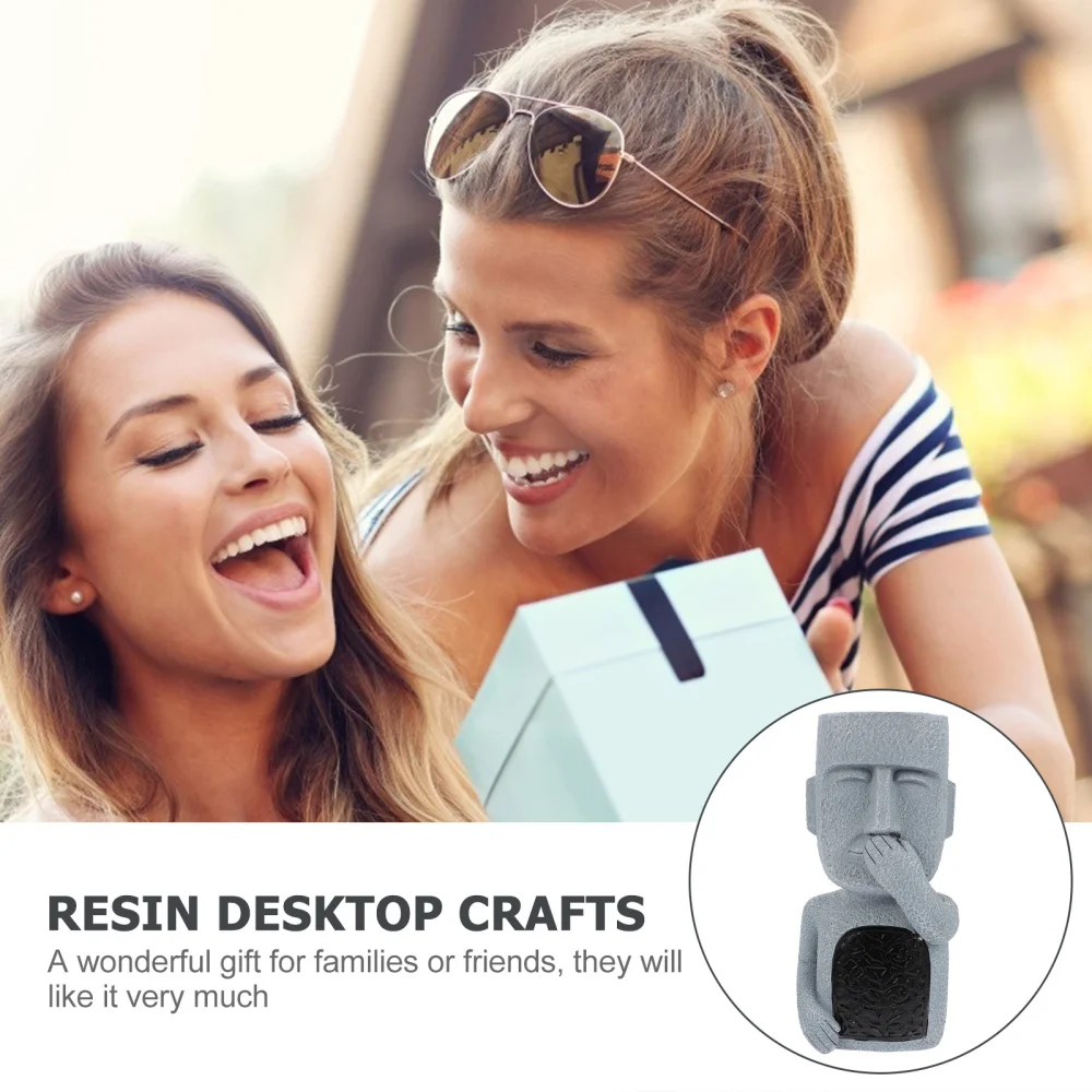 

Resin Easter Island Statues Ornament Resin Desktop Crafts Home Decoration