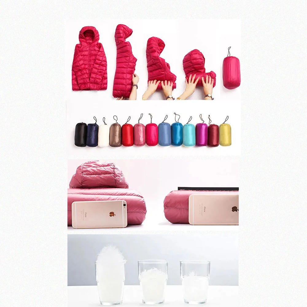 

Women Winter Light Down Jacket White Duck Down Jacket Long Sleeve Warm Coat Parka Female Solid Portable Outwear