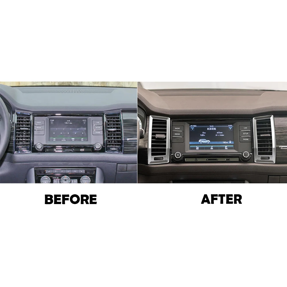 

4PCS INTERIOR AIR VENT BEZEL TRIM GARNISH COVERS FOR SKODA KODIAQ 2017- 2019 2020 ACCESSORIES CAR STYLING