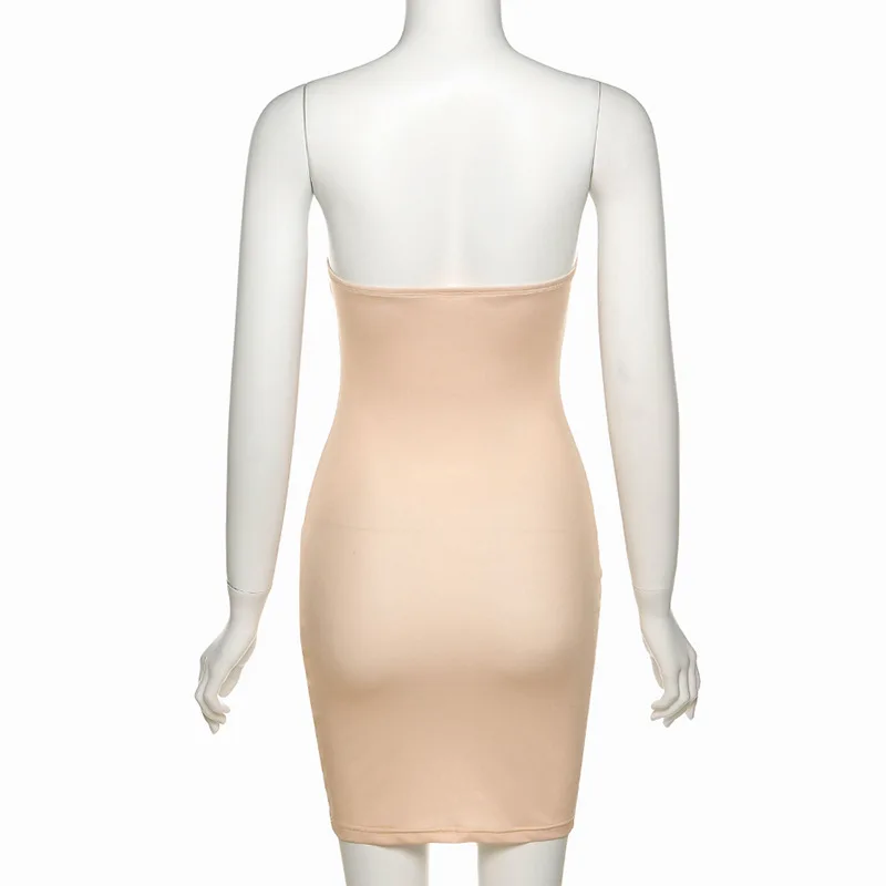 

Print Backless Summer Dress Women 2021 Elegant Strapless Bandgae Bodycon Mini Dress Sleeveless Sexy Dresses Party Night Robe