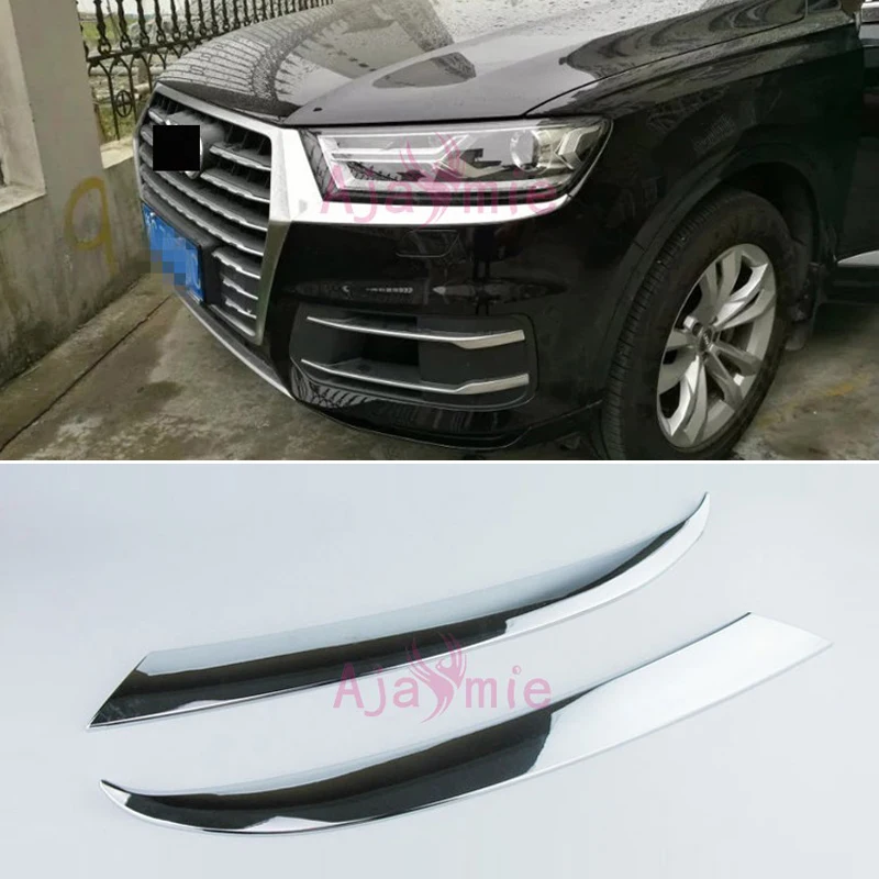 Налобный фонарь для Audi Q7 2016 2017 2018 накладки бровей Защитная панель хромированный
