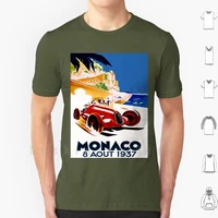 monaco grand prix vintage auto racing advertising print t shirt diy 100 cotton 6xl monaco grand prix auto racing