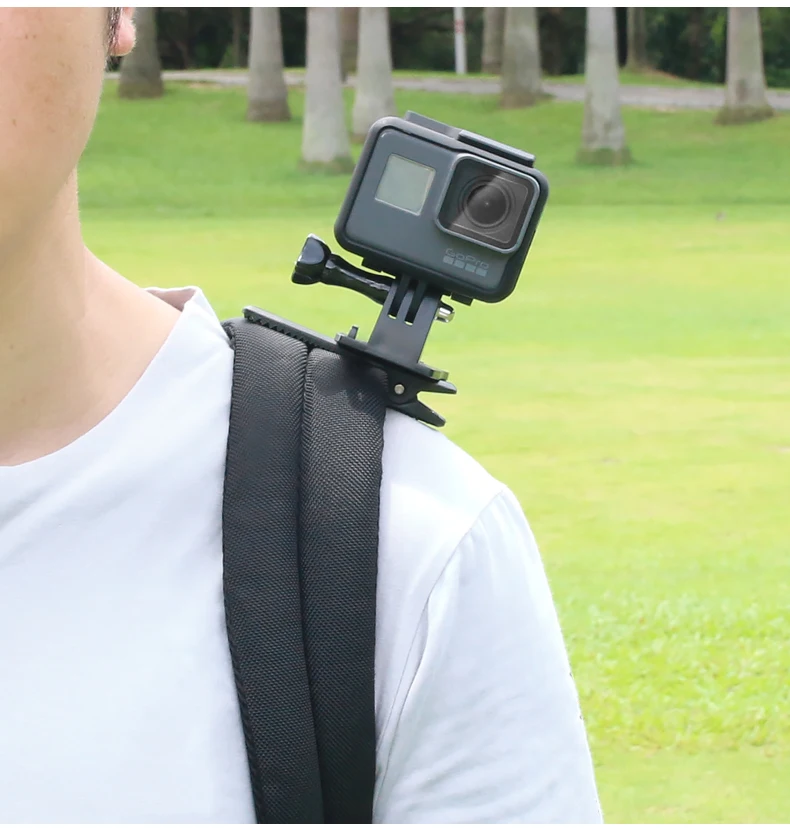 Зажим для экшн-камеры для GoPro Hero 8, 7, 6, 5, 4, крепление на 360 градусов, вращающийся зажим, крепление для рюкзака для Session 3+ 3 SJCAM SJ4000 Garmin