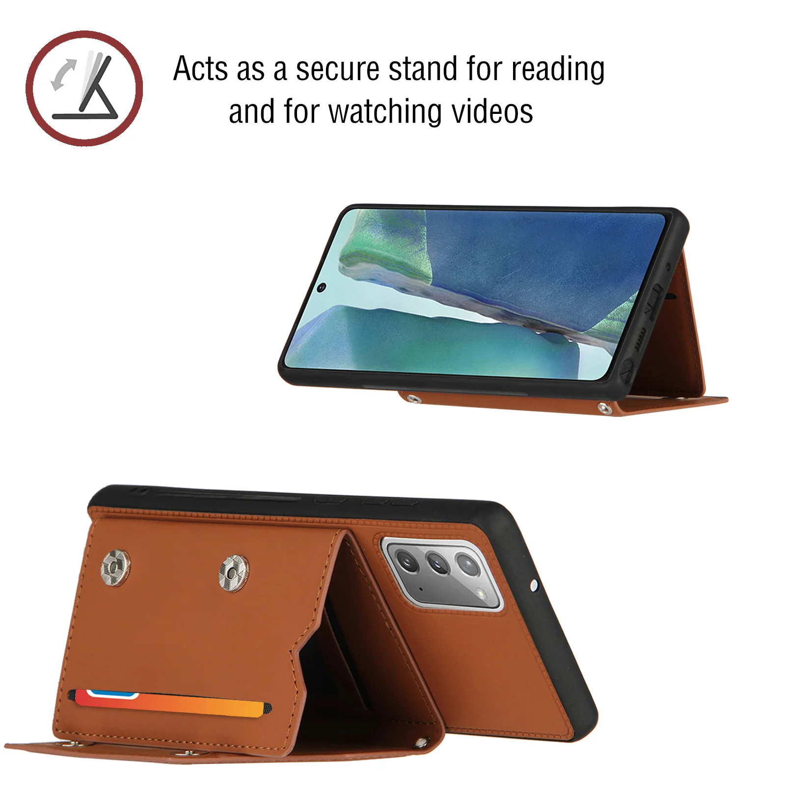 

Skin Feeling PU Leather Card Slots Stand Shockproof Phone Case for Samsung Galaxy Note20 Back Case